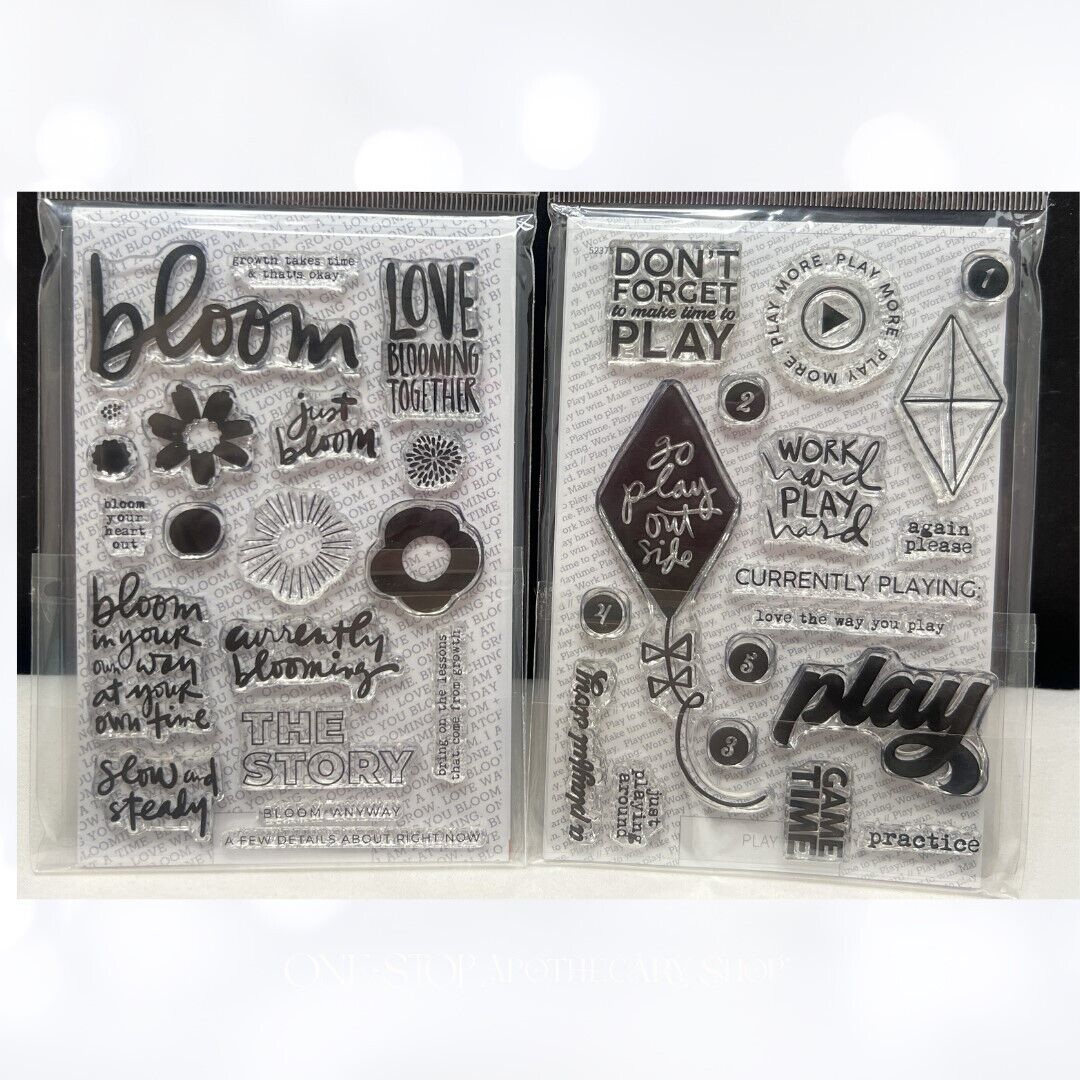 Ali Edwards BLOOM & PLAY Planner Journal Rubber Stamps Lot of 2