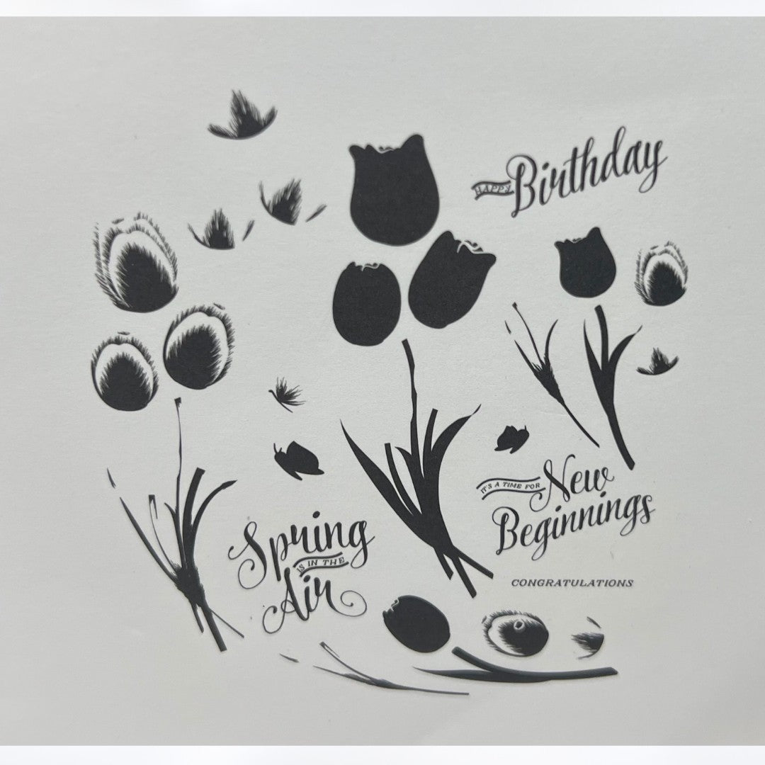 Papertrey Ink TULIP TIME Flowers Spring Rubber Stamps Dies