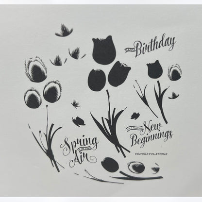 Papertrey Ink TULIP TIME Flowers Spring Rubber Stamps Dies