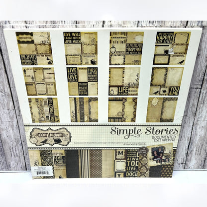 Simple Stories DOCUMENTED Planner 12x12 Scrapbook Cardstock Paper 47 Sheets