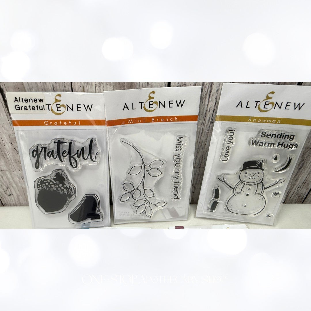 Altenew MINI STAMPS Fall Christmas Flowers Rubber Stamps Lot of 5