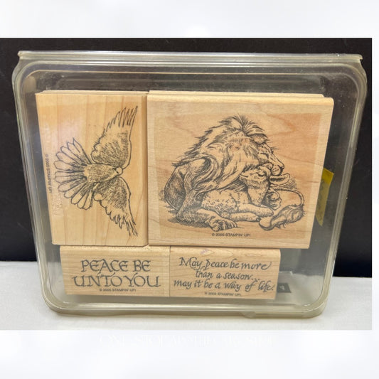 Stampin Up PEACE BE UNTO YOU Lion Lamb Christmas Religious Rubber Stamps