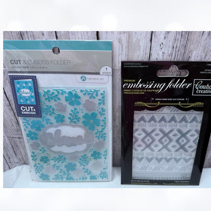 Crafters Companion Floral Bubbles Sunbeam Embossing Folders Lot of 4