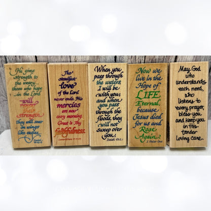 Stampendous BIBLE JOURNALING Verses Religious Greetings Rubber Stamps Lot of 5