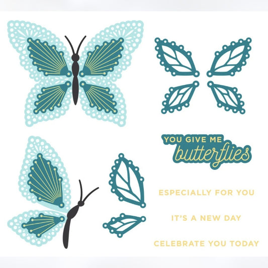 Spellbinders STITCHED GLIMMER BUTTERFLIES Hot Foil Plate of the Month May 2022