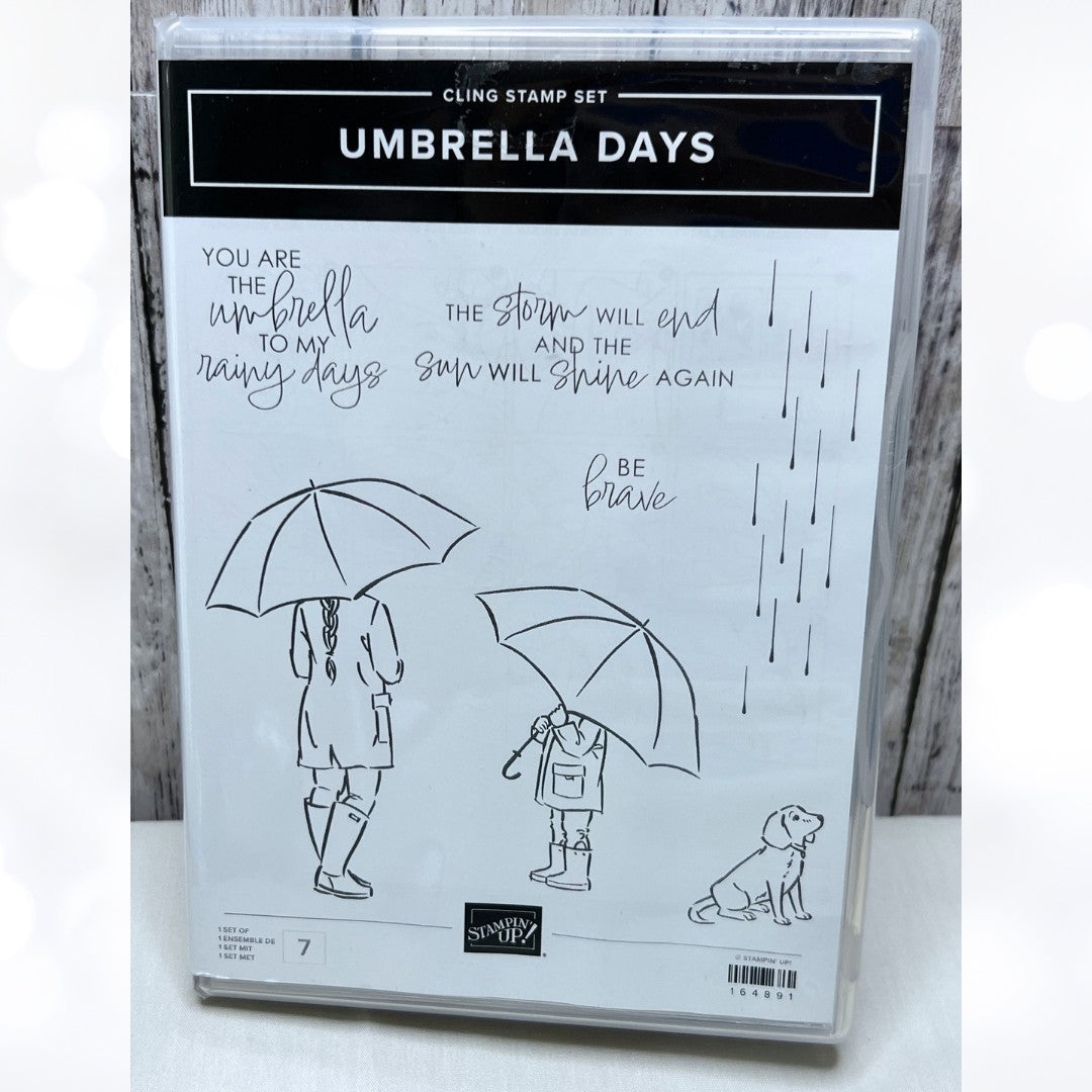 Stampin Up UMBRELLA DAYS Spring Dog Rubber Stamps