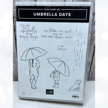 Stampin Up UMBRELLA DAYS Spring Dog Rubber Stamps