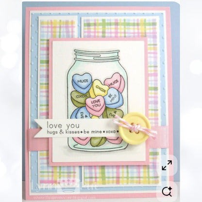 Papertrey Ink FRIENDSHIP JAR Spring Fillers Easter Valentine Rubber Stamps AS IS