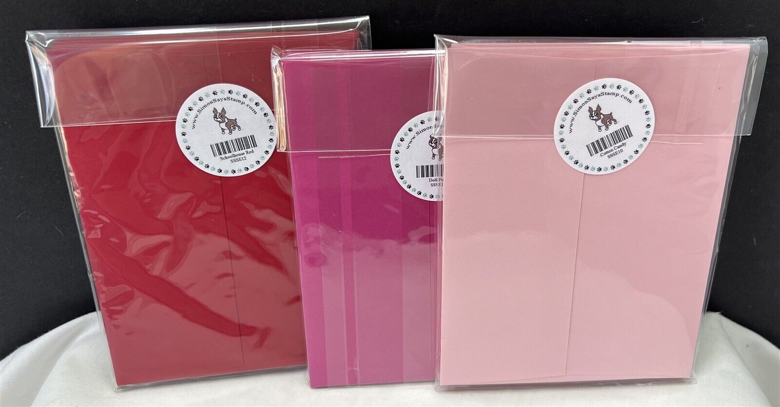 Simon Says Stamp ENVELOPES A2 Size Red Pink Cotton Candy Lot of 3