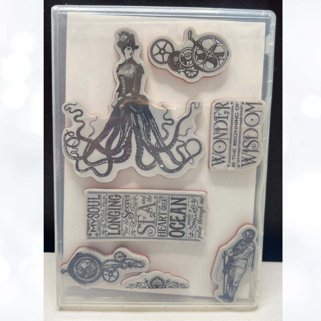 Graphic 45 VOYAGE BENEATH THE SEA Mixed Media Set #3 Rubber Stamps