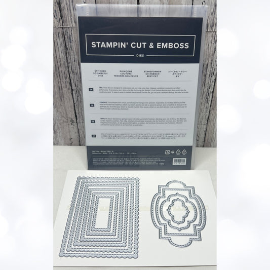 Stampin Up STITCHED SO SWEETLY Scallop Frames Dies