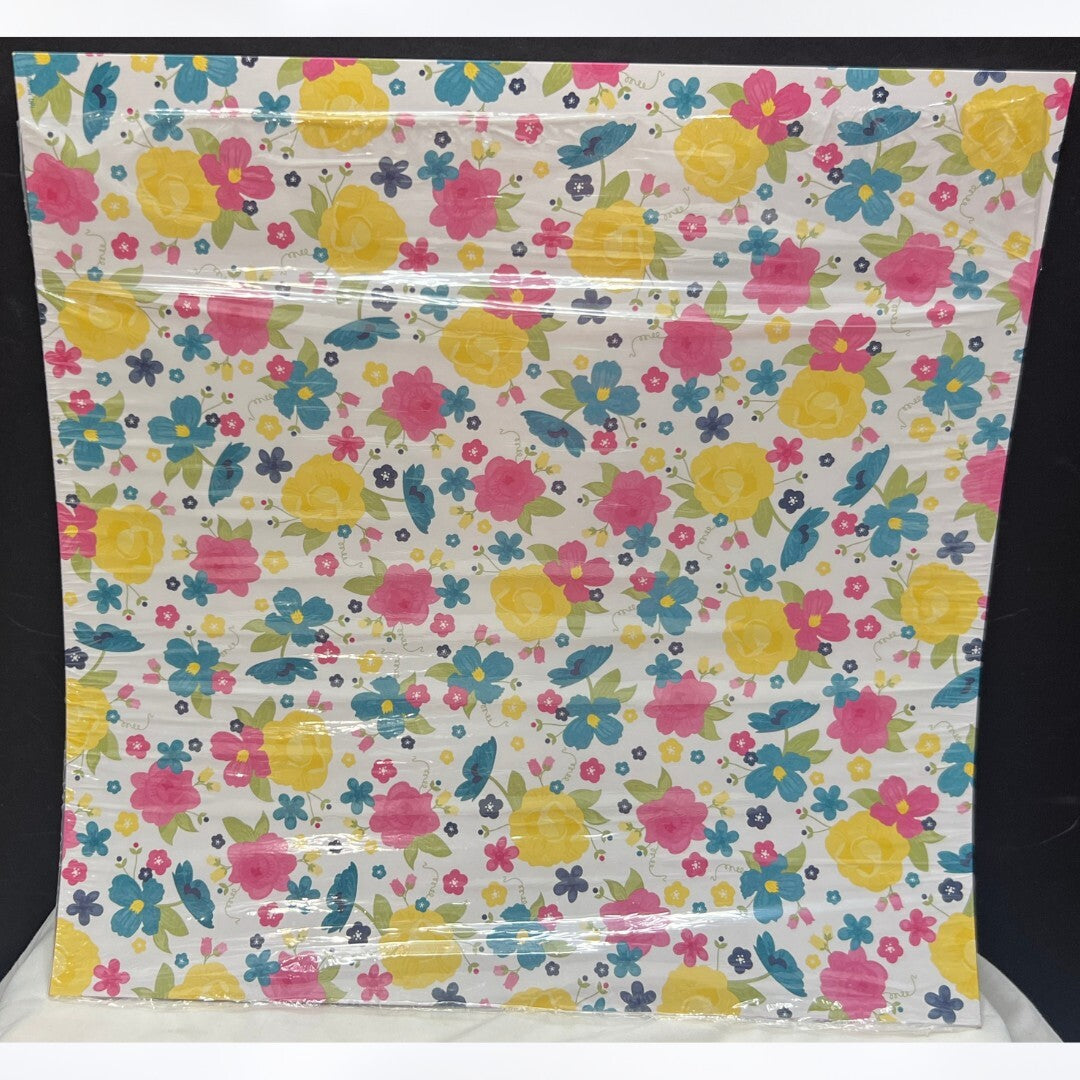 Stampin Up GINGHAM GARDEN Floral Flowers 12x12 DSP Paper Cardstock 9 Sheets