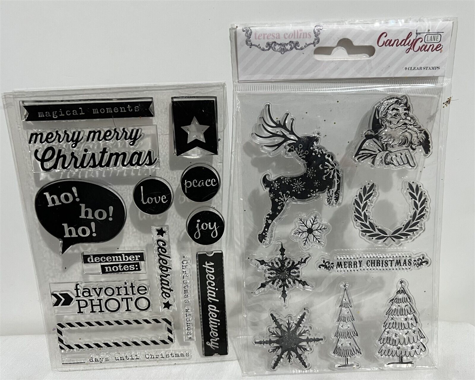 CHRISTMAS Holiday Planner Journal Rubber Stamps Lot of 5