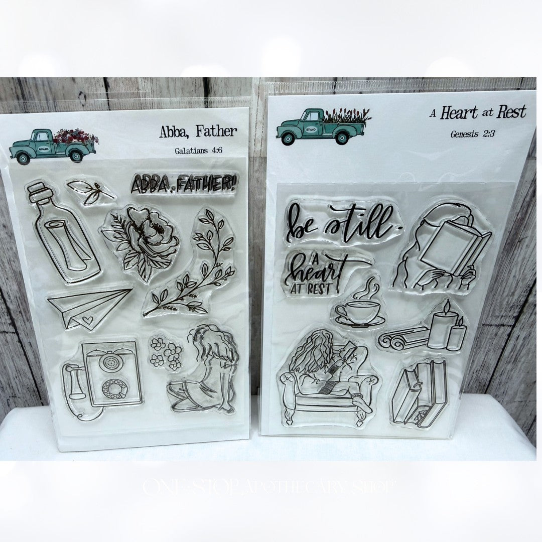 By the Well 4 God ABBA FATHER Girl Religious Bible Journaling Rubber Stamps