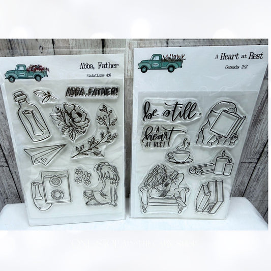 By the Well 4 God ABBA FATHER Girl Religious Bible Journaling Rubber Stamps