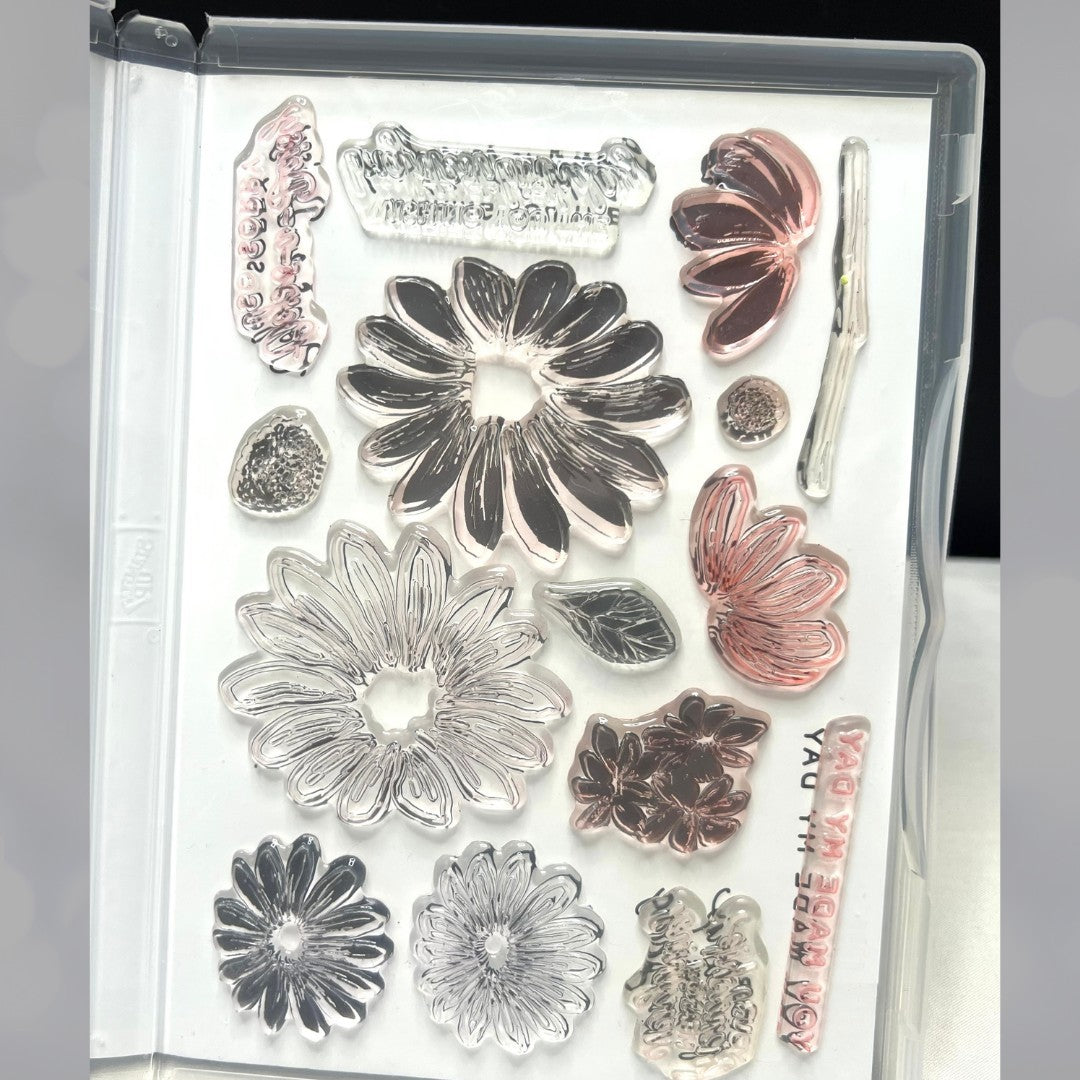 Stampin Up CHEERFUL DAISIES Daisy Flowers Rubber Stamps Dies