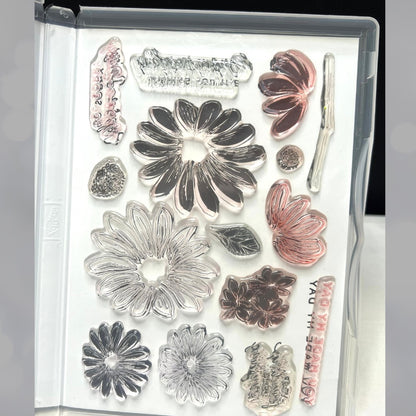 Stampin Up CHEERFUL DAISIES Daisy Flowers Rubber Stamps Dies
