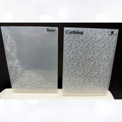 Cuttlebug Darice WOOD Dots Textures 5x7 Embossing Folders Lot of 4