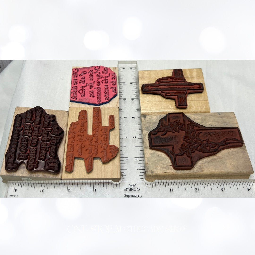 CROSS Jesus Religious Verses Bible Journaling Rubber Stamps