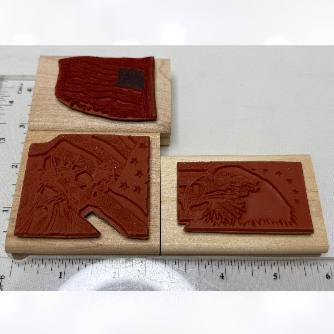 Stampin Up 4TH OF JULY America Flag Eagle Liberty For All Rubber Stamps