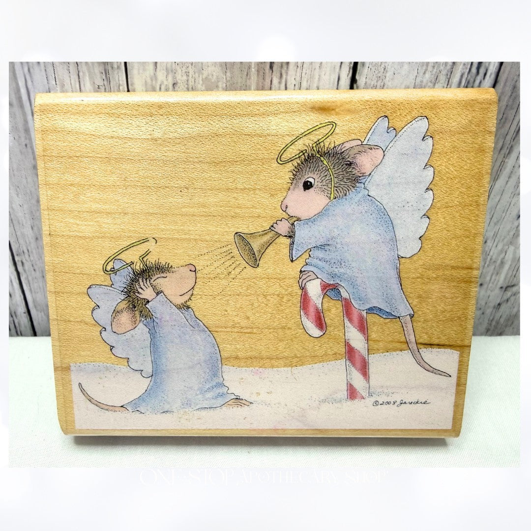 House Mouse SWEET MUSIC ANGELS Christmas Mice Rubber Stamp