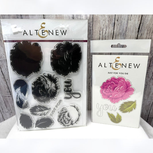 Altenew JUST FOR YOU Flowers Floral 6x8 Rubber Stamps Dies