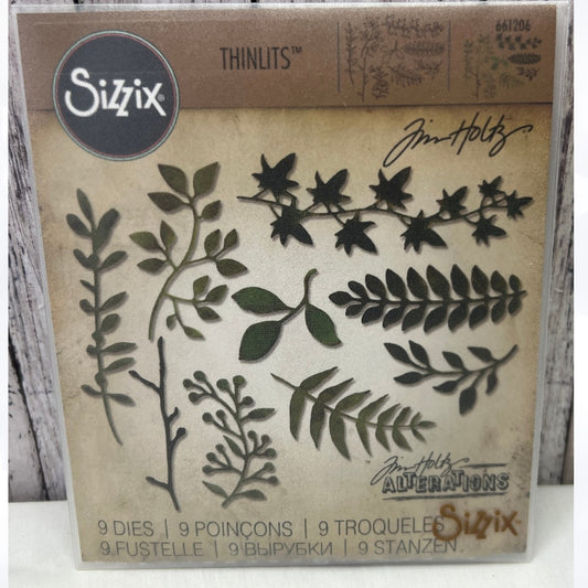 Tim Holtz GARDEN GREENS Greenery Foliage 661206 Thinlits Dies