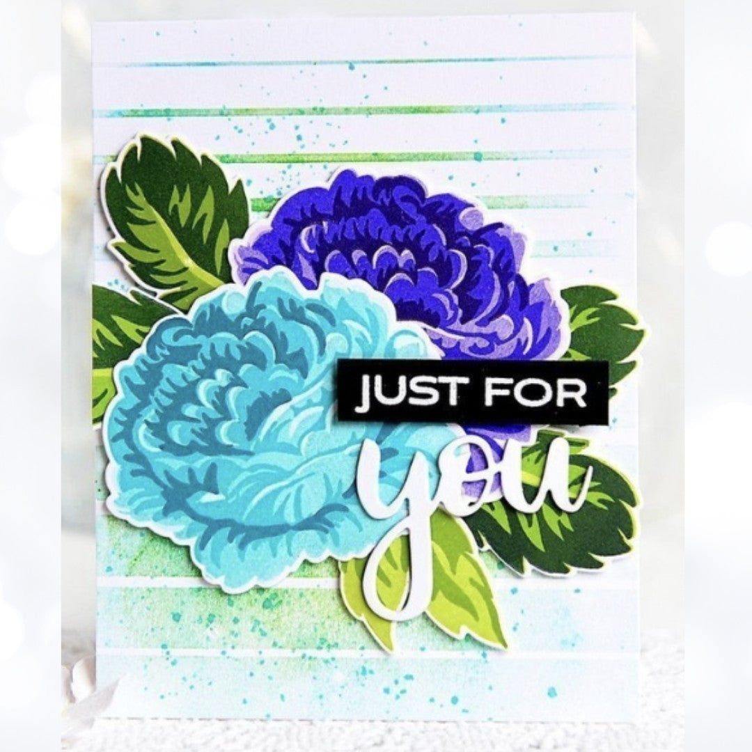 Altenew JUST FOR YOU Flowers Floral 6x8 Rubber Stamps Dies