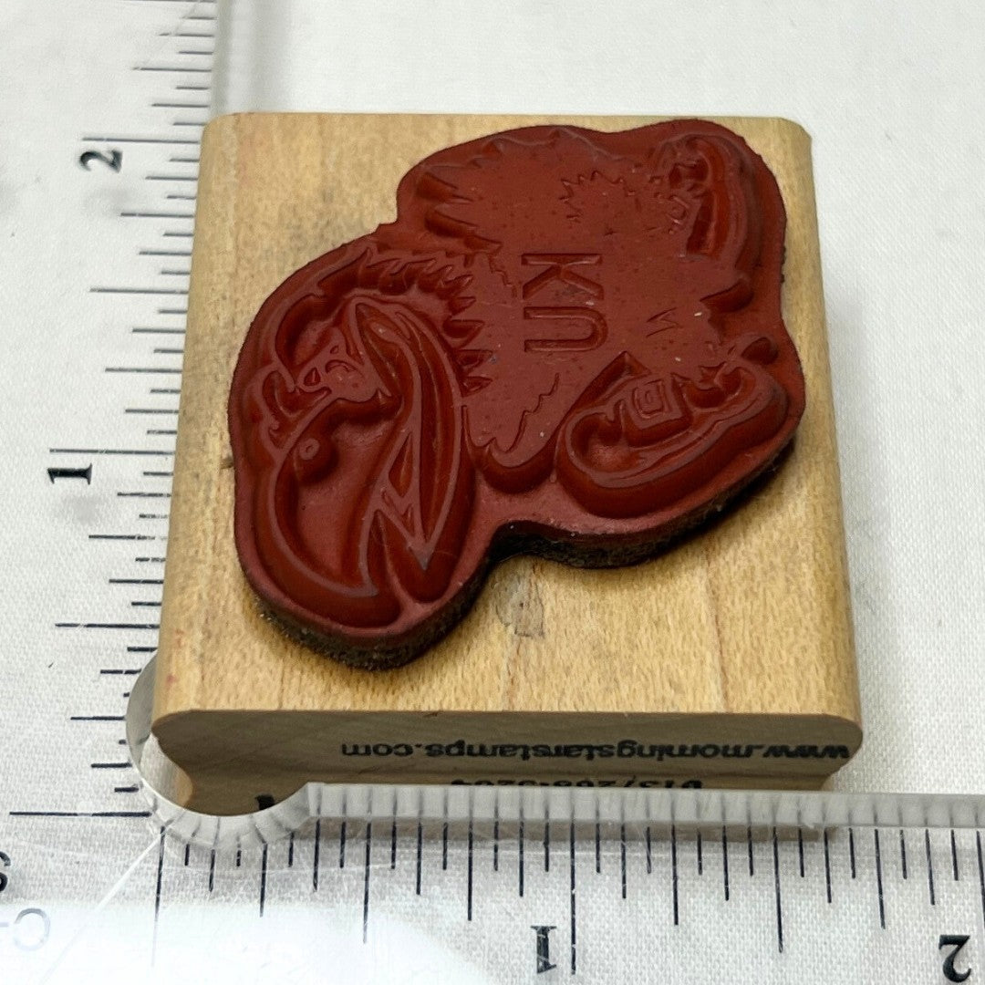 University of Kansas JAYHAWKS Sports College Mascot Rubber Stamp Rare