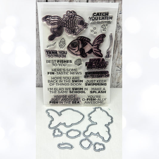 Technique Tuesday PHYLLIS & FINN THE FISH Funny Rubber Stamps Dies