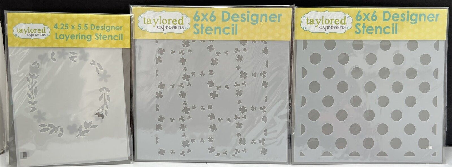 Taylored Expressions LEPRACHAUN Polka Dots Spring Wreath Stencils Lot of 3