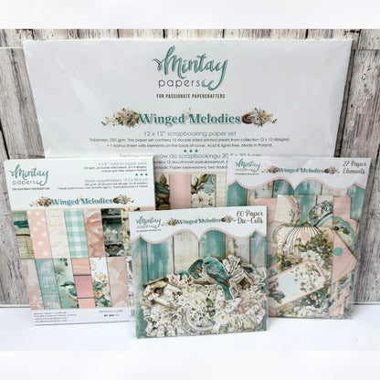 Mintay WINGED MELODIES Birds 12x12 6x8 Paper Die Cuts Collection