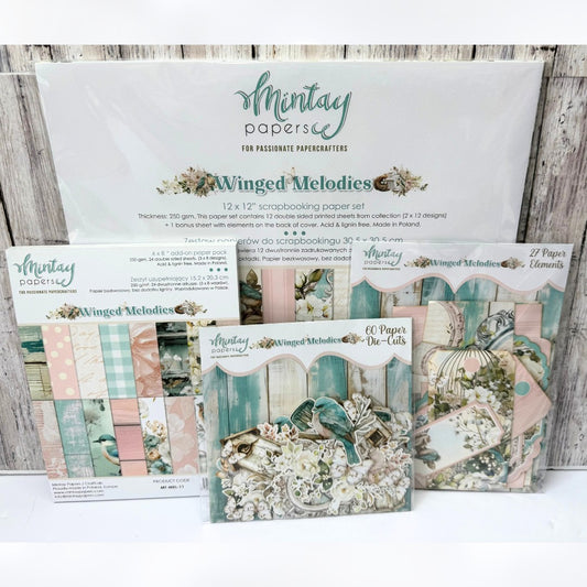 Mintay WINGED MELODIES Birds 12x12 6x8 Paper Die Cuts Collection