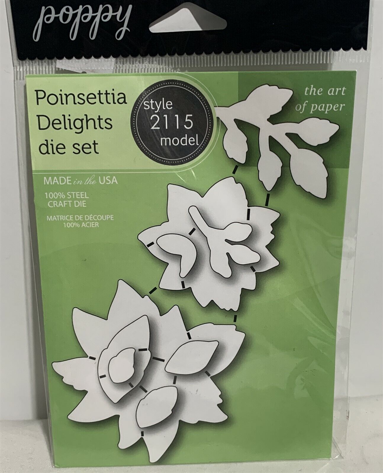 Poppy Stamps POINSETTIA DELIGHTS Christmas Flowers Dies