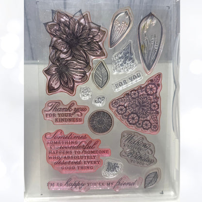 Stampin Up DELICATE PETALS Flowers Floral Rubber Stamps