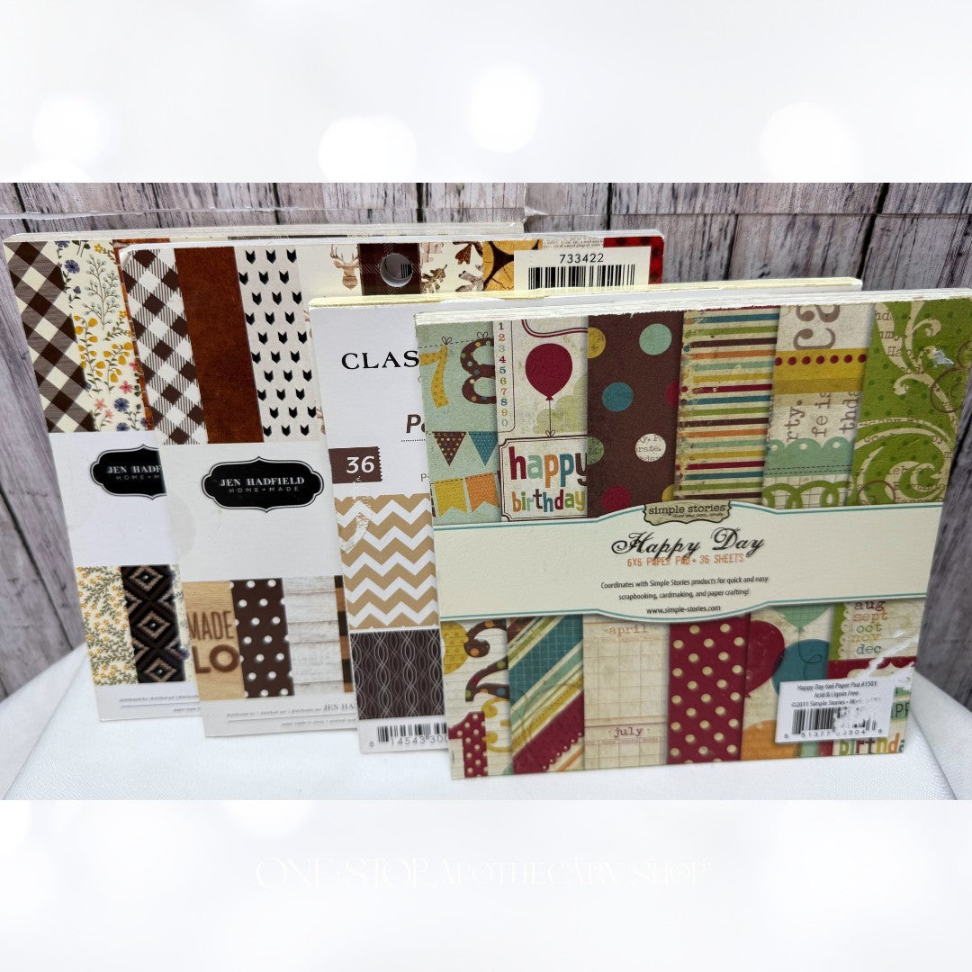 Jen Hadfield Simple Stories 6x6 PAPER PACKS Lot of 4