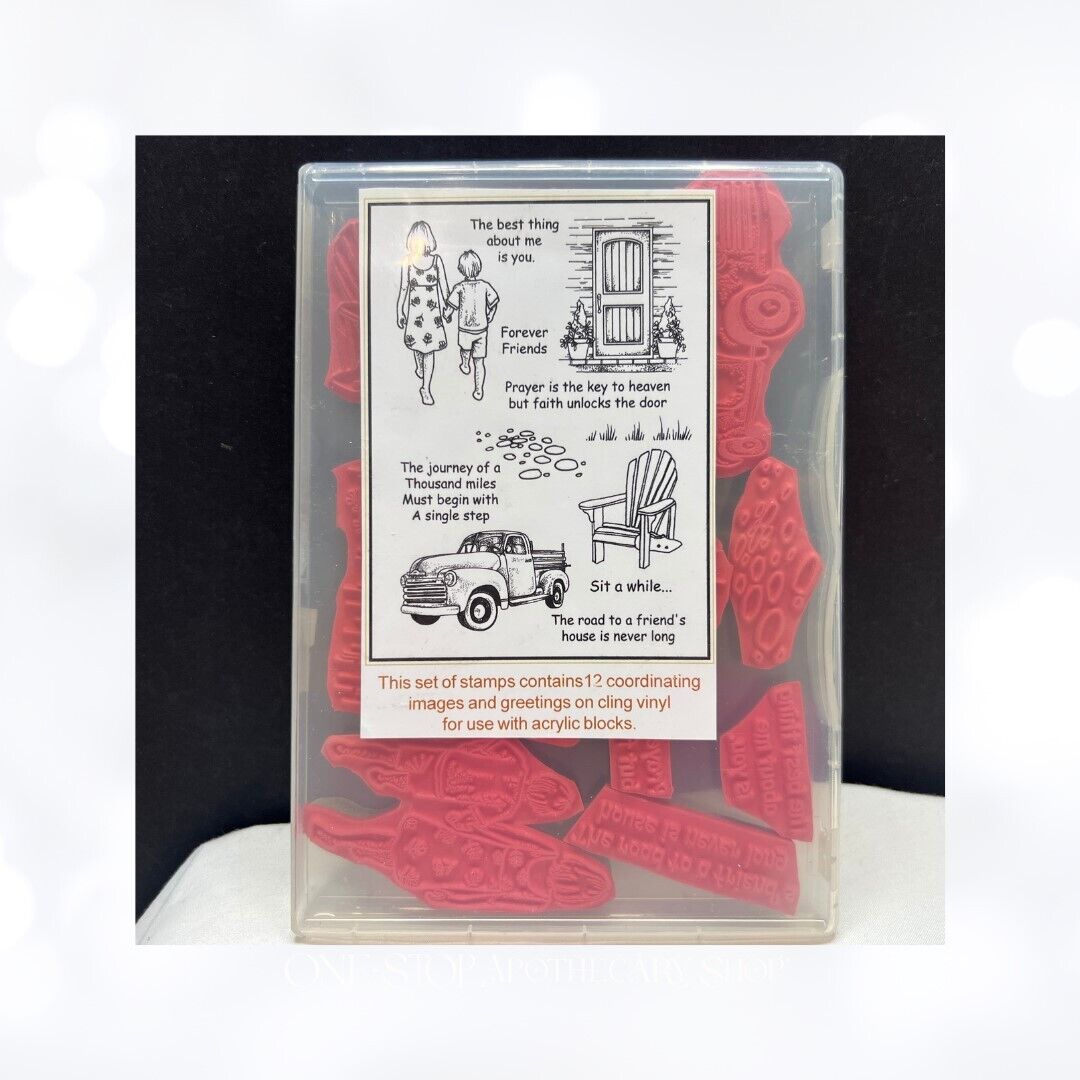 THE JOURNEY Vintage Truck Children Door Chair Cling Rubber Stamps