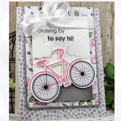 Gina K Designs SUNNY DAYS 2 Bicycle Scooter Cat Dog 6x8 Rubber Stamps Dies