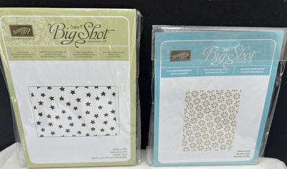 Stampin Up EMBOSSING FOLDERS Stars Petals Manhattan Flowers Polka Dots Lot of 4