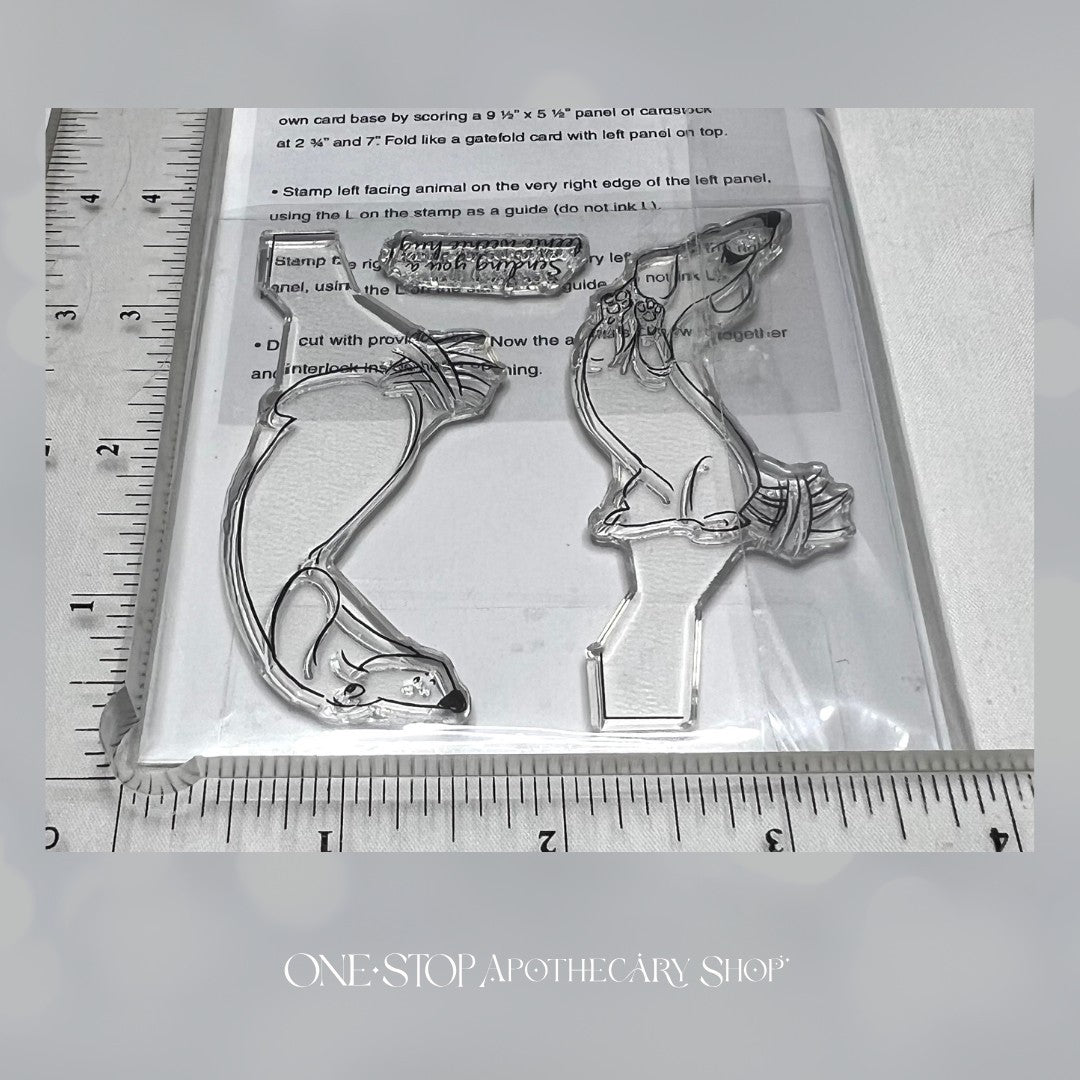 Art Impressions DOG TWIST TIES Stackers Rubber Stamps Lot of 2
