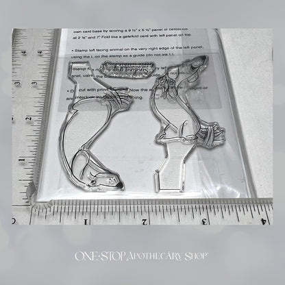 Art Impressions DOG TWIST TIES Stackers Rubber Stamps Lot of 2