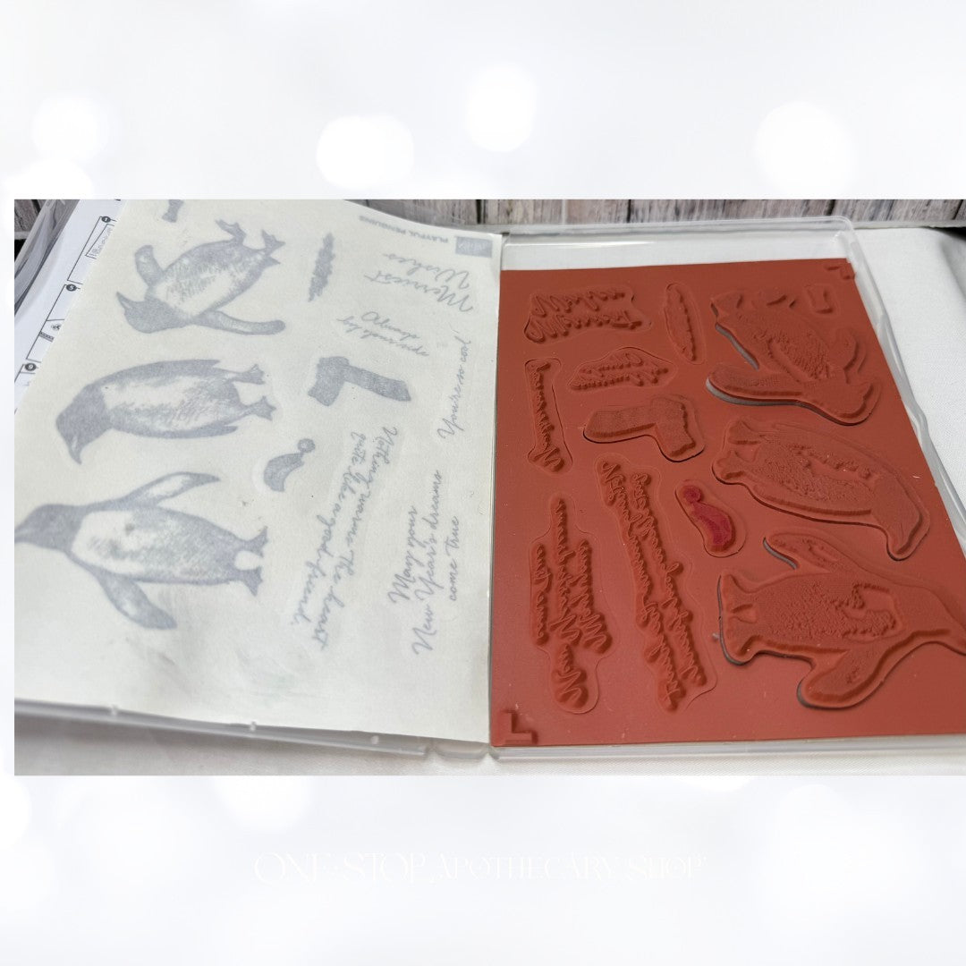 Stampin Up PLAYFUL PENGUINS Christmas Rubber Stamps