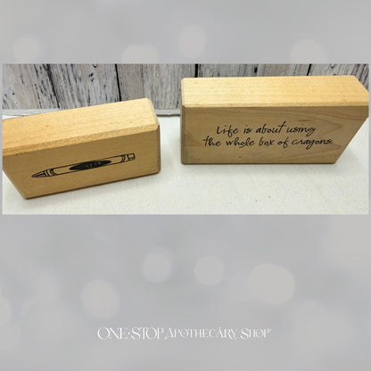 FUNNY Crayons Housewife Humor Sayings Greetings Rubber Stamps Lot of 7