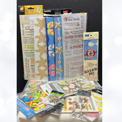 BEACH Vacation Ocean Craftin 3D Stickers Embellishments Lot of 30