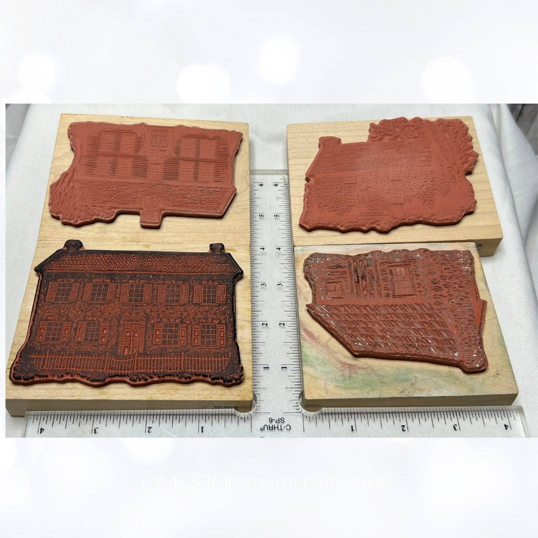 PSX Heirloom Collection COTTAGE Cabin Houses Rubber Stamps Lot of 5