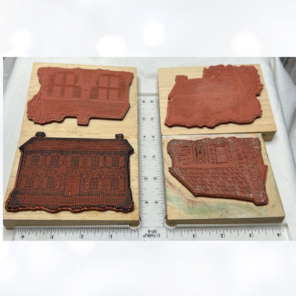 PSX Heirloom Collection COTTAGE Cabin Houses Rubber Stamps Lot of 5