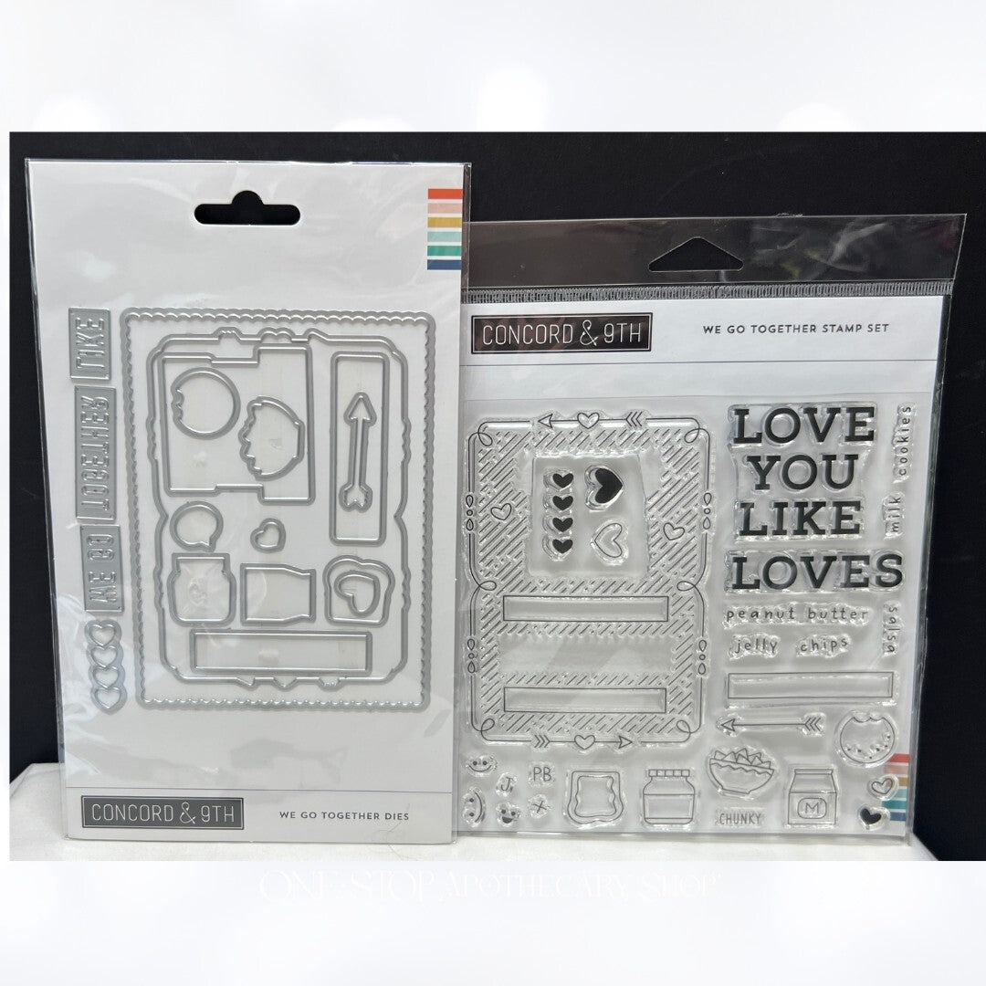 Concord & 9th WE GO TOGETHER Food Planner 6x6 Rubber Stamps Dies