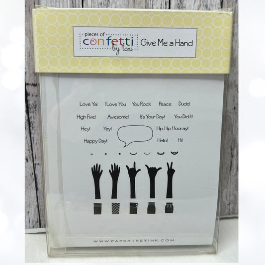 Papertrey Ink GIVE ME A HAND Sign Language ASL Rubber Stamps