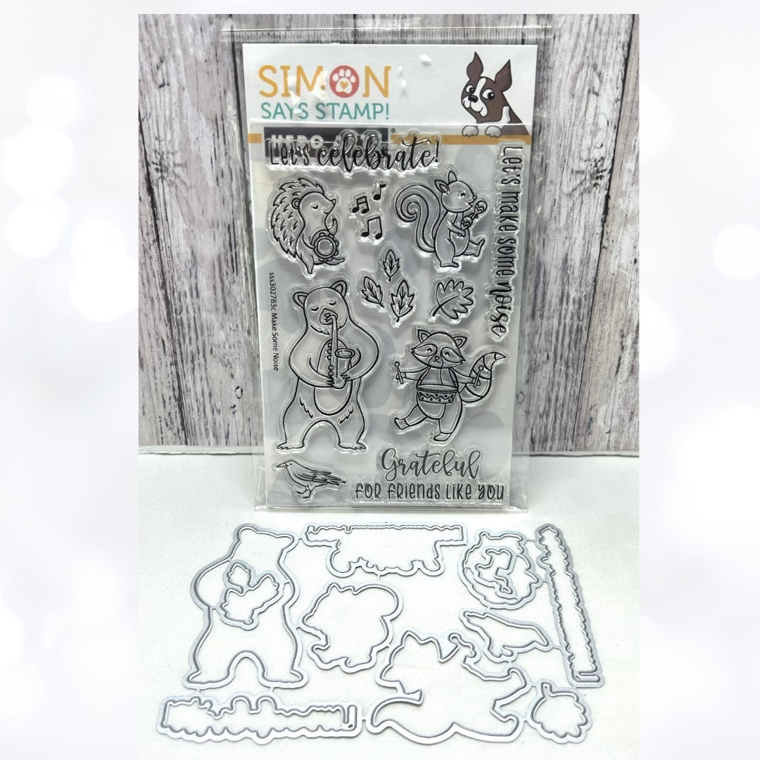 Simon Says Stamp Hero Arts MAKE SOME NOISE Stamptember Rubber Stamps Dies