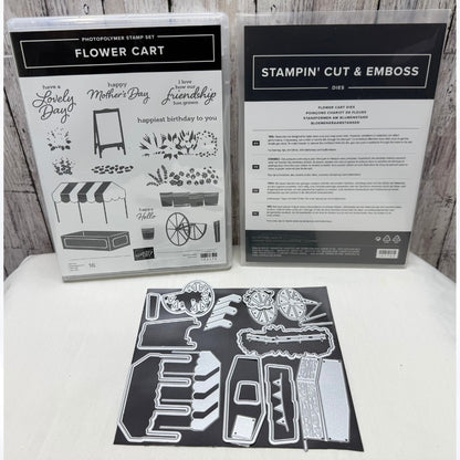 Stampin Up FLOWER CART Mothers Day Friends Rubber Stamps Dies